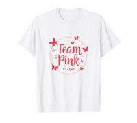 Team Pink Its a Girl Baby Shower Butterfly Celebration T-Shirt, Men, White, 5XL