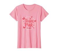 Team Pink Its a Girl Baby Shower Butterfly Celebration T-Shirt, Women, Pink, M