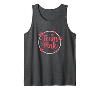 Team Pink Its a Girl Baby Shower Butterfly Celebration Tank Top, Men, Dark Heather Grey, XL