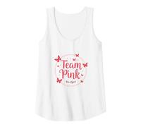 Team Pink Its a Girl Baby Shower Butterfly Celebration Tank Top, Women, White, XL