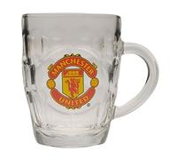 Team Pint Glass Football Fan Club Crest Memorabilia Accessory New Man Utd One Size