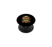 Team Pizza Christmas Three Santa Reindeer Elf Pizzas Baker PopSockets Adhesive PopGrip