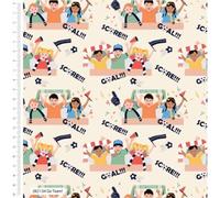 Team Player - Sport Cotton Printed Fabric 44'' Wide 100% Cotton Children's Craft Fabric Ideal for Crafts, Quilting, Sewing, Dressmaking, Bunting (Go Team, 1 Metre Pre-Cut)