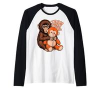 Team Punch Baby Monkey Trendy Japan Meme Cute Monkey Lover Raglan Baseball Tee