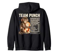 Team Punch Monkey Cute Baby Japan Nutrition Facts Zip Hoodie