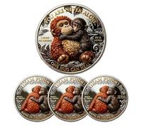 Team Punch Monkey Support Commemorative Coin, Protect Punch The Monkey Coin, You are Never Alone Encouragement Token, Emotional Support Monkey Coin (3pcs)