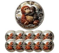 Team Punch Monkey Support Commemorative Coin, Protect Punch The Monkey Coin, You are Never Alone Encouragement Token, Emotional Support Monkey Coin (10pcs)