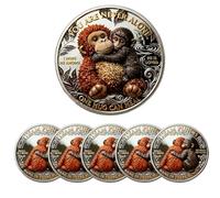 Team Punch Monkey Support Commemorative Coin, Protect Punch The Monkey Coin, You are Never Alone Encouragement Token, Emotional Support Monkey Coin (5pcs)