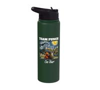 Team Punch on Tour Great Wall of China Funny Punch Monkey Stainless Steel Insulated Water Bottle