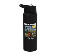 Team Punch on Tour Great Wall of China Funny Punch Monkey Stainless Steel Insulated Water Bottle