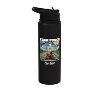 Team Punch on Tour India Vacation Funny Video Punch Monkey Stainless Steel Insulated Water Bottle