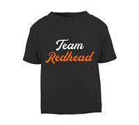 Team Redhead Ginger Statement Short Sleeve Cotton Toddler t Shirt, 1-2 Years, Black