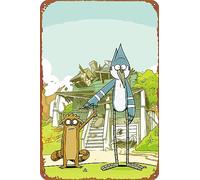 Team Regular show Anime Poster Tin Sign Cafe bar Home Wall Art Decoration Retro Metal Tin Sign 8x12 inch