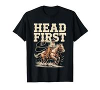 Team Roping Header Lasso Loop Head First Rodeo Western T-Shirt