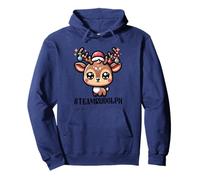 Team Rudolph Cute Reindeer Winter Xmas Christmas Pullover Hoodie
