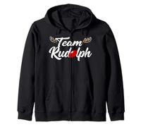 Team Rudolph Red Nose Reindeer Deer Santa Christmas Squad Zip Hoodie