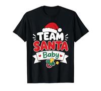 Team Santa Baby Christmas Pregnancy Announcement Value Graphic T-Shirt, Men, Black, XL