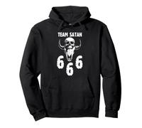 Team Satan 666 Satanic Devil Skull Occult Goat Baphomet Pullover Hoodie