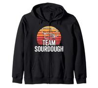 Team Sourdough Vintage Retro Chef Hat - Artisan Bread Baking Zip Hoodie