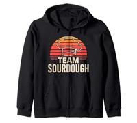 Team Sourdough Vintage Retro Chef Hat - Artisan Bread Baking Zip Hoodie