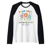 Team SPED We Grow with The Flow Teacher Shirt Raglan Baseball Tee