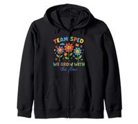 Team SPED We Grow With the Flow Teacher Shirt Zip Hoodie