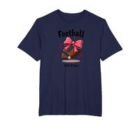 Team Spirit in My Hair Football Bow Cheerleader Fan T-Shirt, Men's Big and Tall, Navy, 2X Tall