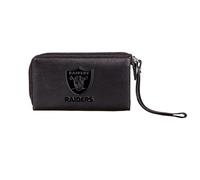 Team Sports America NFL Leather Wristlet Wallet for Women, Black, Las Vegas Raiders