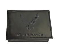 Team Sports America US Air Force Leather Wallets, Black, Tri-Fold, Classic
