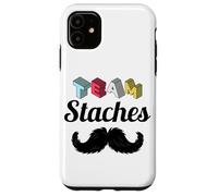 Team Staches Funny Gender Reveal Party Team Boy Baby Blue Case for iPhone 11