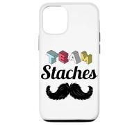 Team Staches Funny Gender Reveal Party Team Boy Baby Blue Case for iPhone 12/12 Pro