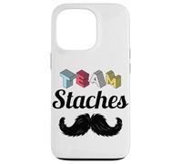 Team Staches Funny Gender Reveal Party Team Boy Baby Blue Case for iPhone 13 Pro