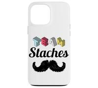 Team Staches Funny Gender Reveal Party Team Boy Baby Blue Case for iPhone 13 Pro Max