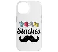 Team Staches Funny Gender Reveal Party Team Boy Baby Blue Case for iPhone 14