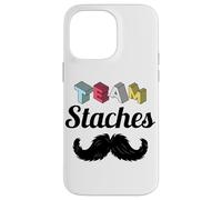 Team Staches Funny Gender Reveal Party Team Boy Baby Blue Case for iPhone 14 Pro Max