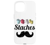 Team Staches Funny Gender Reveal Party Team Boy Baby Blue Case for iPhone 15