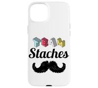 Team Staches Funny Gender Reveal Party Team Boy Baby Blue Case for iPhone 15 Plus