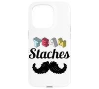 Team Staches Funny Gender Reveal Party Team Boy Baby Blue Case for iPhone 15 Pro