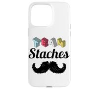 Team Staches Funny Gender Reveal Party Team Boy Baby Blue Case for iPhone 15 Pro Max