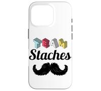 Team Staches Funny Gender Reveal Party Team Boy Baby Blue Case for iPhone 16 Pro