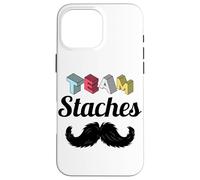 Team Staches Funny Gender Reveal Party Team Boy Baby Blue Case for iPhone 16 Pro Max