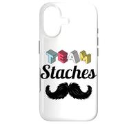 Team Staches Funny Gender Reveal Party Team Boy Baby Blue Case for iPhone 17