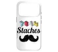 Team Staches Funny Gender Reveal Party Team Boy Baby Blue Case for iPhone 17 Pro