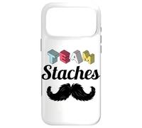 Team Staches Funny Gender Reveal Party Team Boy Baby Blue Case for iPhone 17 Pro Max