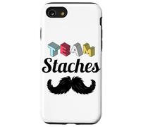 Team Staches Funny Gender Reveal Party Team Boy Baby Blue Case for iPhone SE (2020) / 7/8