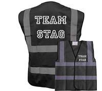 Team Stag! Black Hi Vis Vest -Ideal For Stag Do & Stag Nights Large