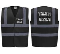 Team Stag! Black Hi Vis Vest -Ideal For Stag Do & Stag Nights XL