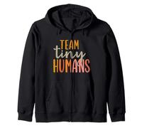 Team Tiny Humans Teacher Design for Classroom and Educators Zip Hoodie