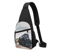 Team Train Casual Sling Bag Crossbody Shoulder Pack,Durable Polyester Chest Bag with Multiple Pockets and Key Holder,Adjustable Strap for Men Women