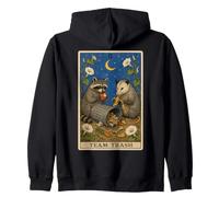 Team Trash Raccoon Opossum Tarot Card Goblin Core Zip Hoodie